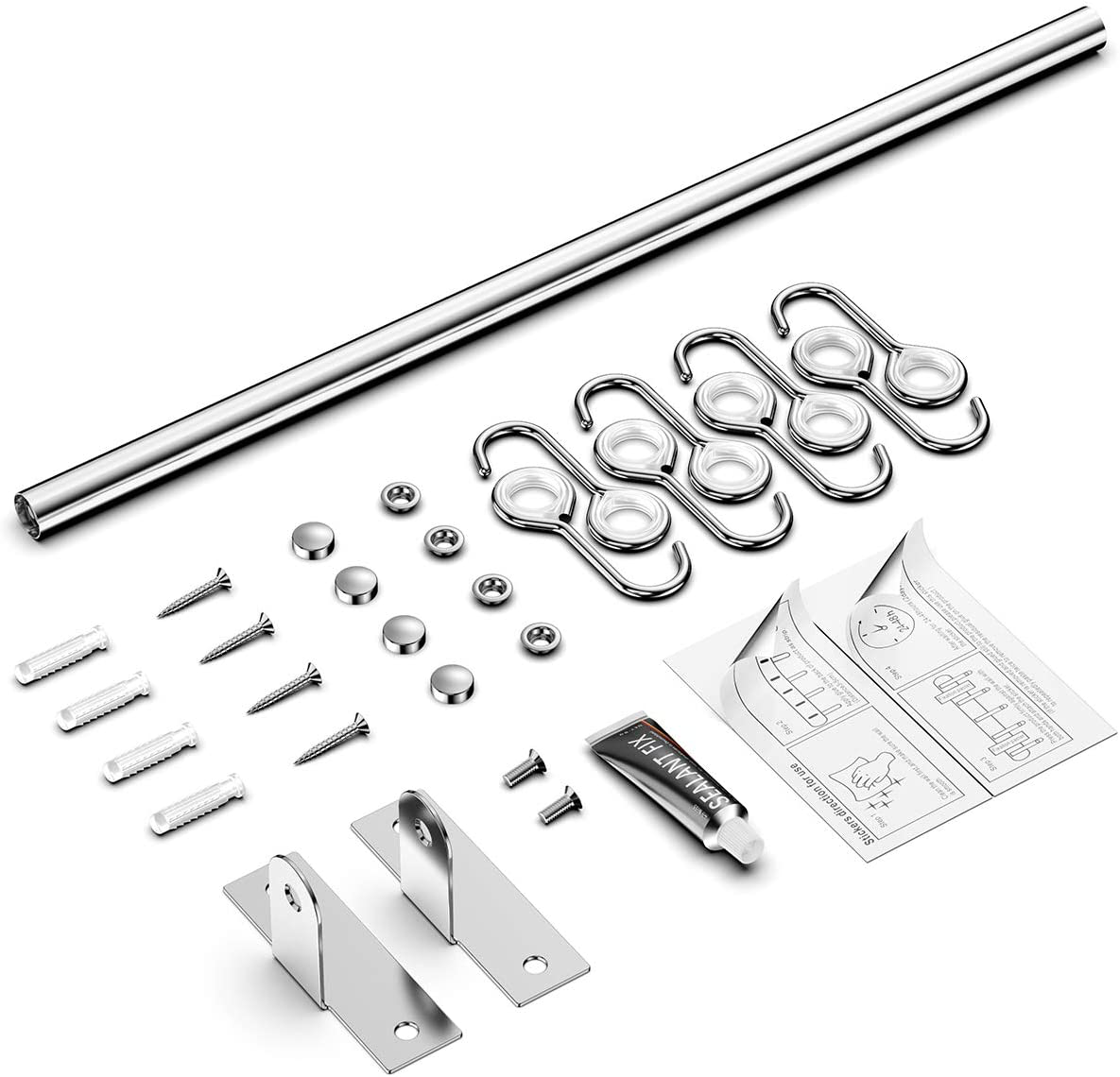 Kitchen Utensil Rail Mug Hooks & Bar Wall Mounted Pot Pan Racks