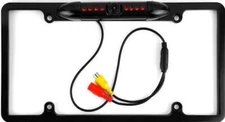Waterproof Night Vision License Plate Frame Car Rear View Backup Camera Black