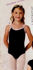 NWT Black Spandex Camisole Leotard Rosette Trim Girls Child sizes 79826