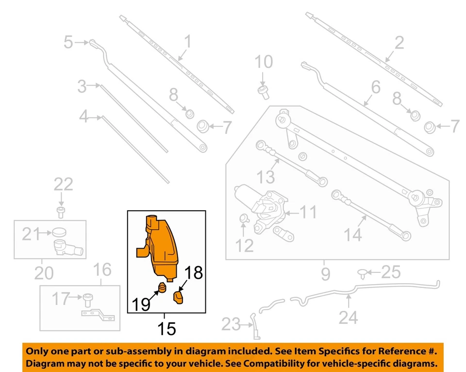 Used Washer Fluid Reservoir fits: 2018 Nissan Titan xd  Grade A Foto 3 de 4