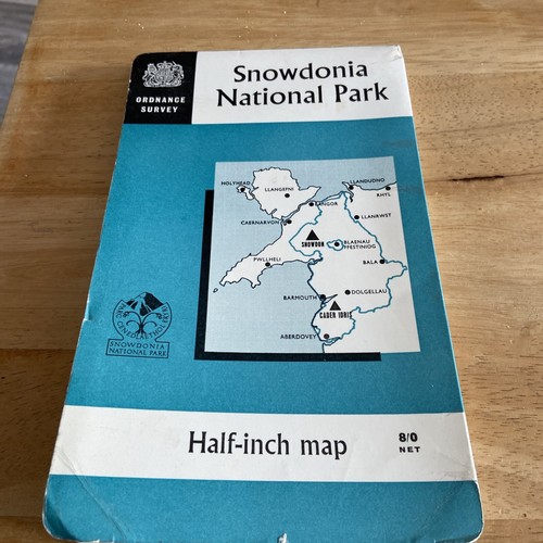 Ordnance Survey Snowdonia NationaL Park Half-inch Map 1966 Vintage