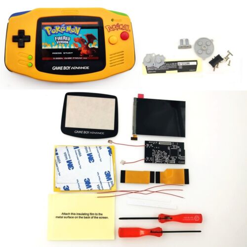 Touch Version V2 iPS Backlight LCD For Game Boy Advance GBA & Pre-cut Shell - Picture 28 of 46