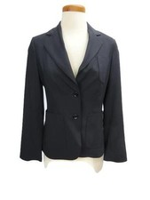 Banana Republic Blazer Size 0 Black Lined  Front Pockets Stitching Sleeve Button