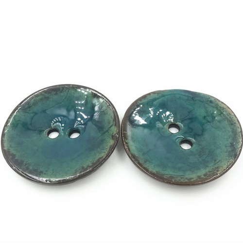 2pcs Enamel Coconut shell large coat/bag button Sewing Scrapbooking 2-holes 63mm - Picture 28 of 28
