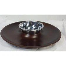 Atticus (similar to Nambe) Bamboo Chip and Dip, NIB, New