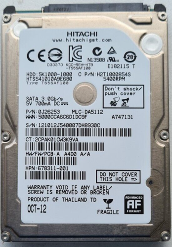 HGST 5K1000-1000 1TB 2,5" Festplatte DATUM: OKT-12
