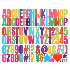 Alphabet Letters Numbers Stickers, 6 Sheets Self Adhesive Large Decal, Colorful