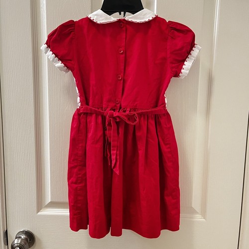 The Heritage Collection by Rachel Riley Red Classic Smocked Dress Girls Size 5 - Picture 9 of 12