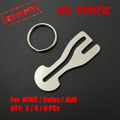 2/4/6x AUSSIE SHOPPING TROLLEY TOKEN MASTER KEY
