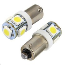 2x BA9S T4W 233 5 LED XENON COOL WHITE BULBS BAYONET INTERIOR BULB SIDELIGHT 12V