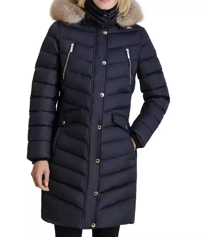 Michael kors petite hooded coat deals
