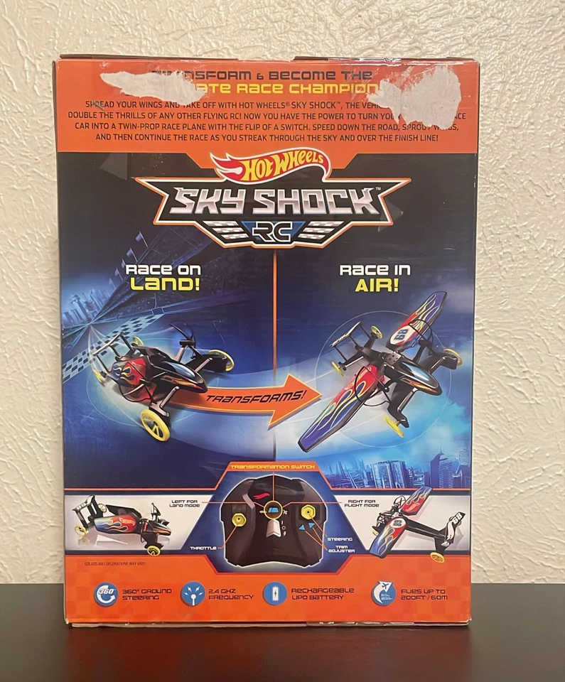 Hot Wheels Sky Shock Helicopter Remote Control Car Plane Mattel Open Box RARE - Image 2 of 3