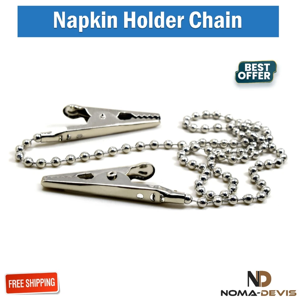 Servilletero Cadena Cerradura Ajustable Estilo Cocodrilo Babero Clips Instrumentos Dentales Foto 4 de 4