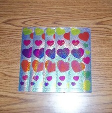 Valentine solid heart glitter stickers. 60 stickers.