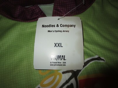 Maillot Cycliste Noodles & Company Primal Homme XXL – Vert, Neuf Avec étiquettes