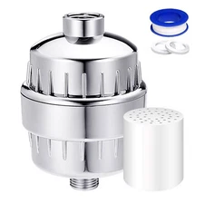 SimPure 20-Stage Shower Water Filter w/Replaceable KDF/CAG Cartridge High Output