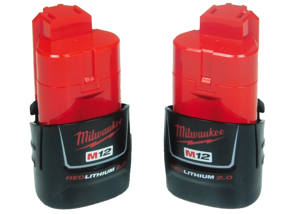 Auténticas baterías de iones de litio Milwaukee 48-11-2420 paquete de dos M12 12V 2,0 Ah Foto 2 de 4