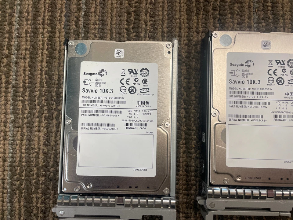 lot of 4 Seagate hard drives ST9146803SS Cisco A03-D146GA2 10K SAS 146GB - Image 3 of 4