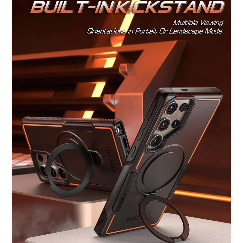 For Samsung Galaxy S23 Ultra / S22 Ultra Case | Poetic Magnetic Ring Stand Cover - Image 4 of 4