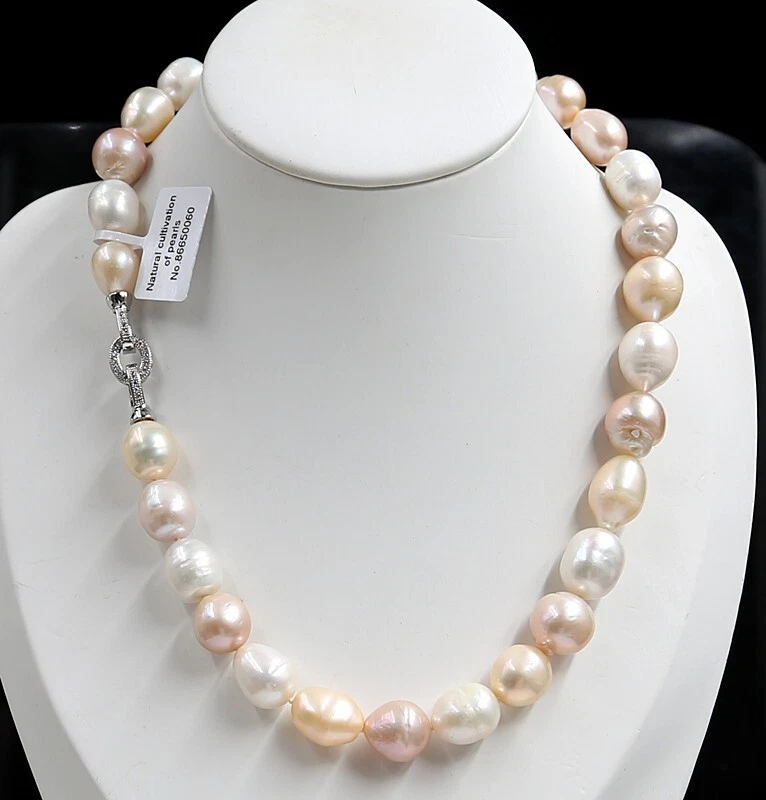 18" GENUINE NATURAL 12-14 MM SOUTH SEA BAROQUE PEARL NECKLACE - Image 3 of 4