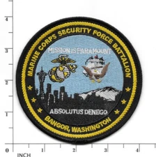 USMC SFBn Bangor WA PATCH Marine Corps Security Force Battalion Marines city/mtn