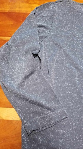 Jennifer Moore Women's top Size Large Gray Glitters round neck 3/4 sleeve - Picture 2 of 6
