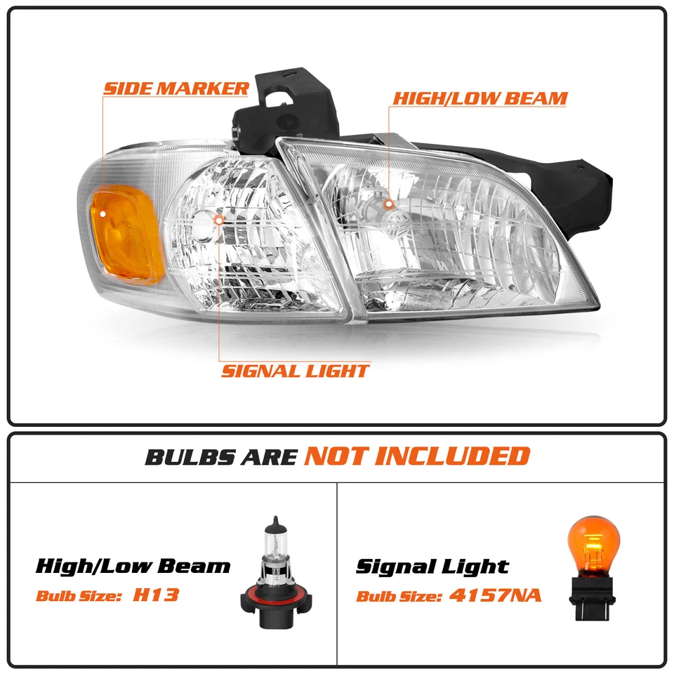 For 1997-2005 Pontiac Montana Chevy Venture Silhouette Chrome Headlight Headlamp - Image 3 of 4