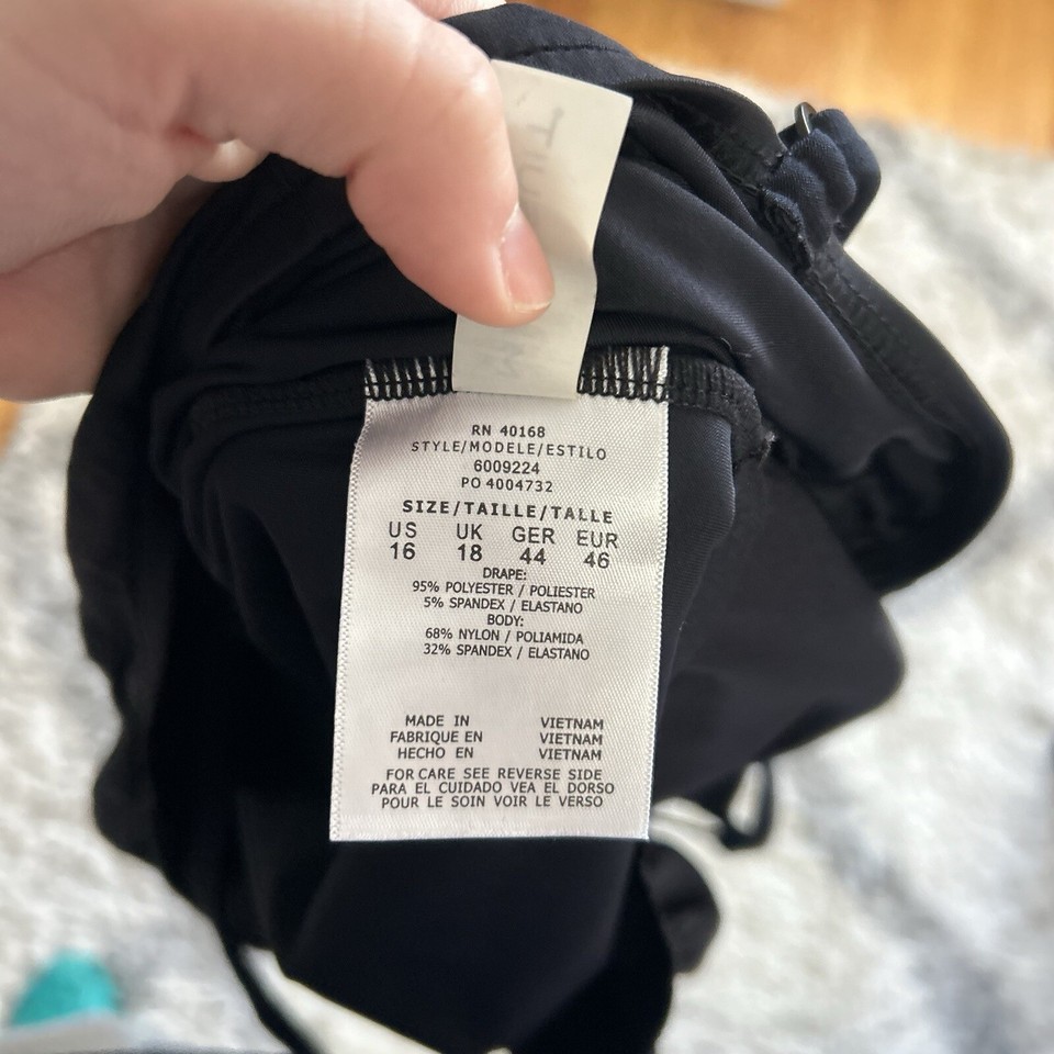 Magic Suit Womens Size 16 Bathing Suit One Piece Black And Gold Swim