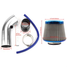 3" Car Cold Air Intake Filter Induction Pipe Power Flow Hose Kit CNC Aluminum