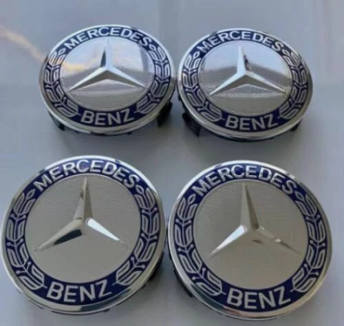 4PCs Wheel Center Rim Hub Caps for Mercedes Benz Black Red Blue Silver 75MM AMG - Image 3 of 4