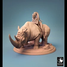 Rhinoceros by Rescale Miniatures | D&D | DnD | Pathfinder | Print on Demand