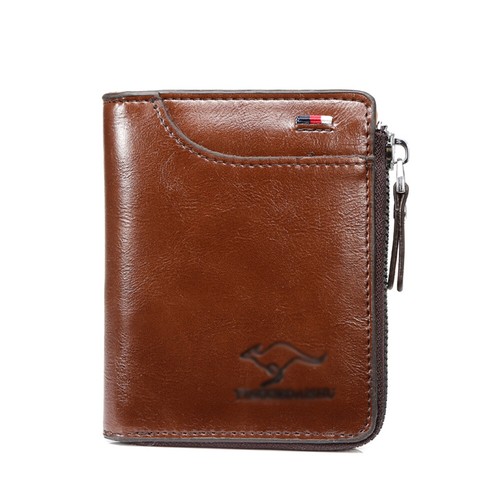 Cartera de cuero con bloqueo RFID para hombres Portatarjetas de crédito Cartera con cremallera Impermeable - Imagen 15 de 18
