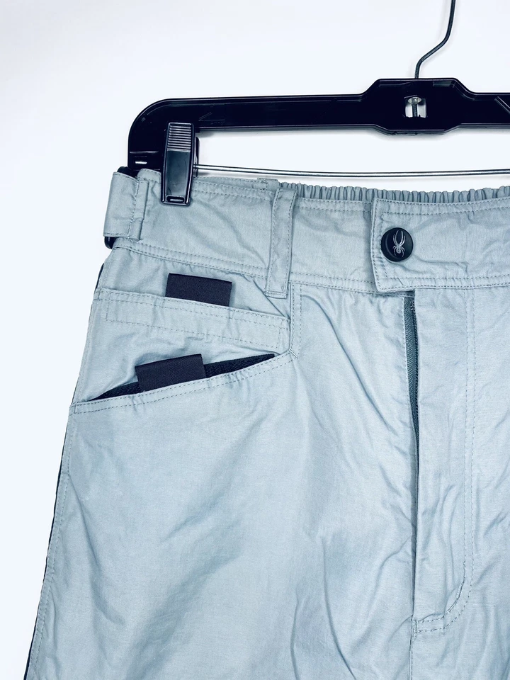 Spyder XT 儿童 16 码大号灰色黑色拉链加长磨损滑雪滑雪板裤 — 第 3/4 张图片