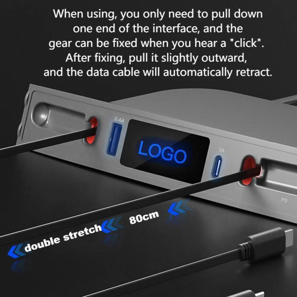 Car Charger USB Hub Fast Charge Cable Adapter Docking Center Station P6C9 аχ