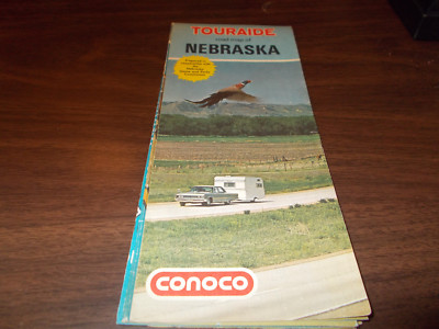 1971 Conoco Nebraska Vintage Road Map 