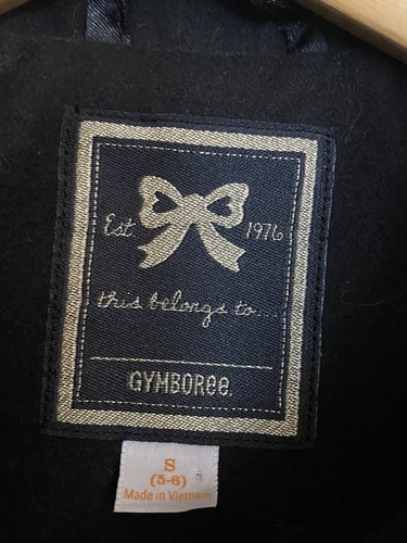 Gymboree Girls Black Dressy Coat Size Small Bow On Back Wool-Like Look EUC - Picture 2 of 9