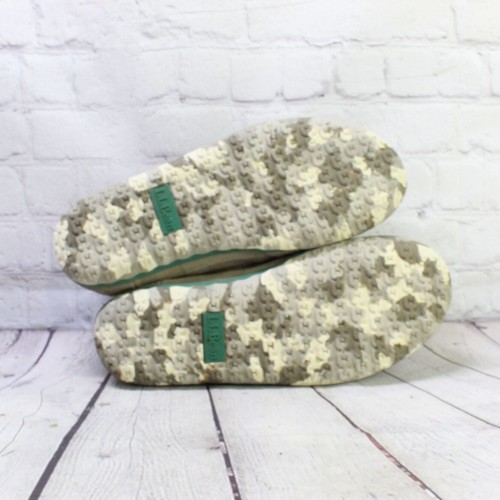 LL Bean Men's Gray Suede Slip On Fleece Lined Mountain Moccasin Slippers Sz 13 M - Picture 9 of 9