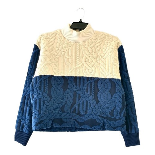 Levi's Made & Crafted Adult Cable Knit Sweater Jumper Navy Cream Size 1 Small - Picture 4 of 18