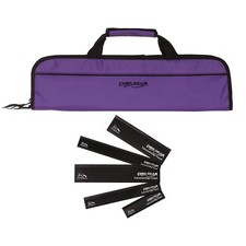 5 Pocket Chef Knife case roll bag Purple w/ 5pc knife edge guard Set Ergo Chef
