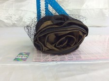 Vtg. Look Mr. John Brown /Black /Olive Show Church Hat Hairpiece Netting NWOT