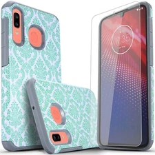 for SAMSUNG GALAXY A20 A30 A50 Case Phone Cover Dual Layer+Tempered Glass Screen