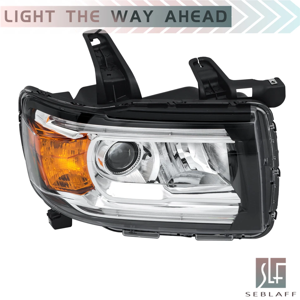 For GMC Canyon 2015-2022 Halogen Front Headlight LED DRL Projector Chrome Right - Image 3 of 4