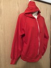 VINTAGE Big Yank Hoodie Mens Medium Red Thermal 80s Sweatshirt Full Zip Solid — photo 2