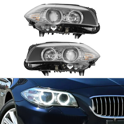 For 2011-2013 BMW 5 Series 528i 535i F10 Halogen Headlights Headlamps w/AFS Pair