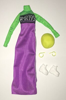 Barbie BMR1959 Doll Outfit Purple Green & Neon Dress Platform Sneakers Shoes NEW | eBay Barbie BMR1959 Doll Outfit Purple Green & Neon Dress Platform Sneakers Shoes NEW | eBay