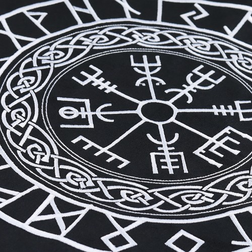 WIKINGER PREMIUM Kissen Vikings Dekokissen mit Runen Zirkel, Mandala - 40x60cm - Bild 3 von 7