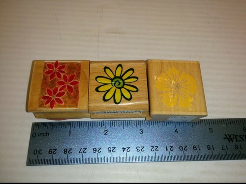 FLOWER RUBBER STAMPS ASSORTMENT, LOT OF 7 - Picture 4 of 4