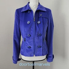 Vintage Carlisle Purple Corduroy  Zip Jacket Cotton sz 2 Fits Small