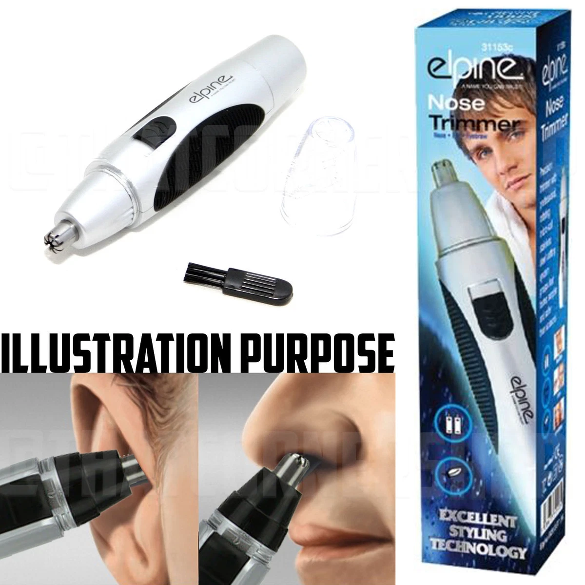 New Mens Mini Nose Ear Eyebrow Precision Hair Trimmer Grooming Kit