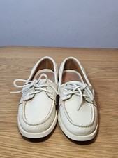 Sperry Top-Sider Boat Shoes Womens 6.5M White Perforated Leather STS87114